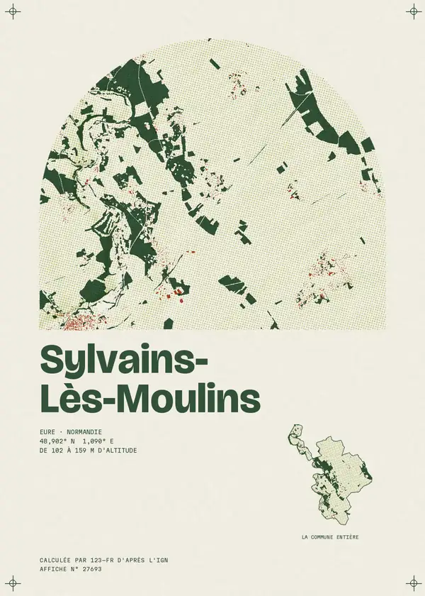 Affiche de Sylvains-Lès-Moulins, calculée par 123-fr d'après l'IGN