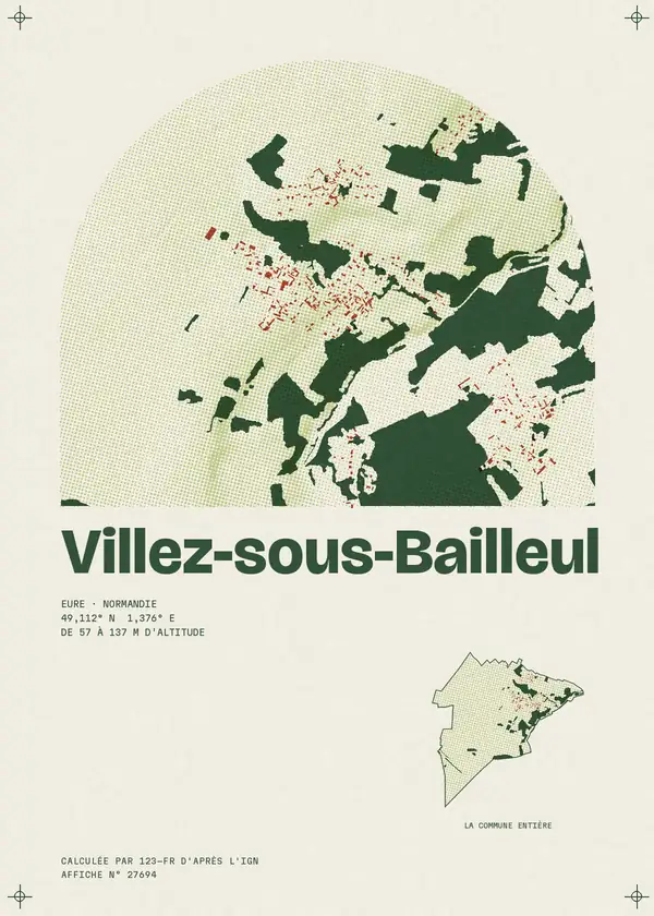 Affiche de Villez-sous-Bailleul, calculée par 123-fr d'après l'IGN