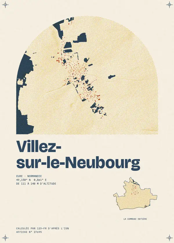 Affiche de Villez-sur-le-Neubourg, calculée par 123-fr d'après l'IGN