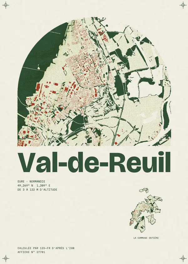 Affiche de Val-de-Reuil, calculée par 123-fr d'après l'IGN