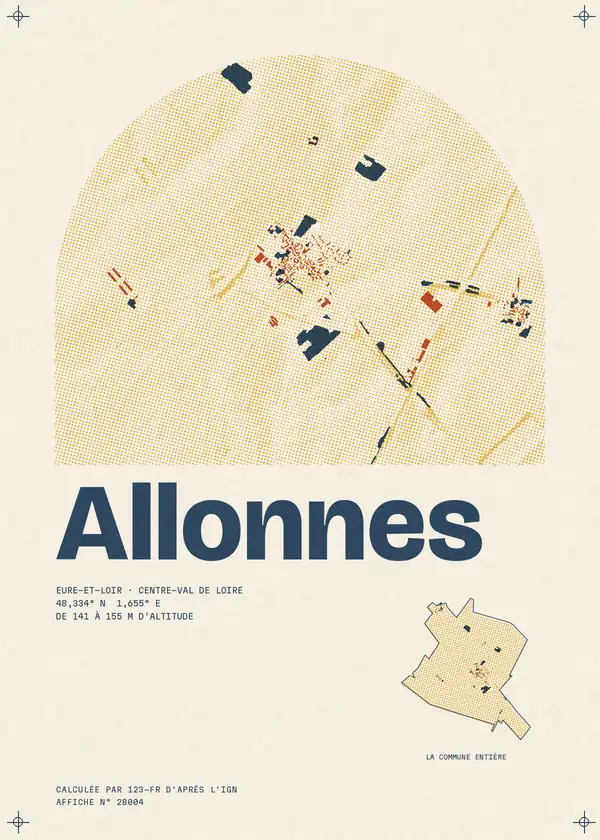 Affiche de Allonnes, calculée par 123-fr d'après l'IGN
