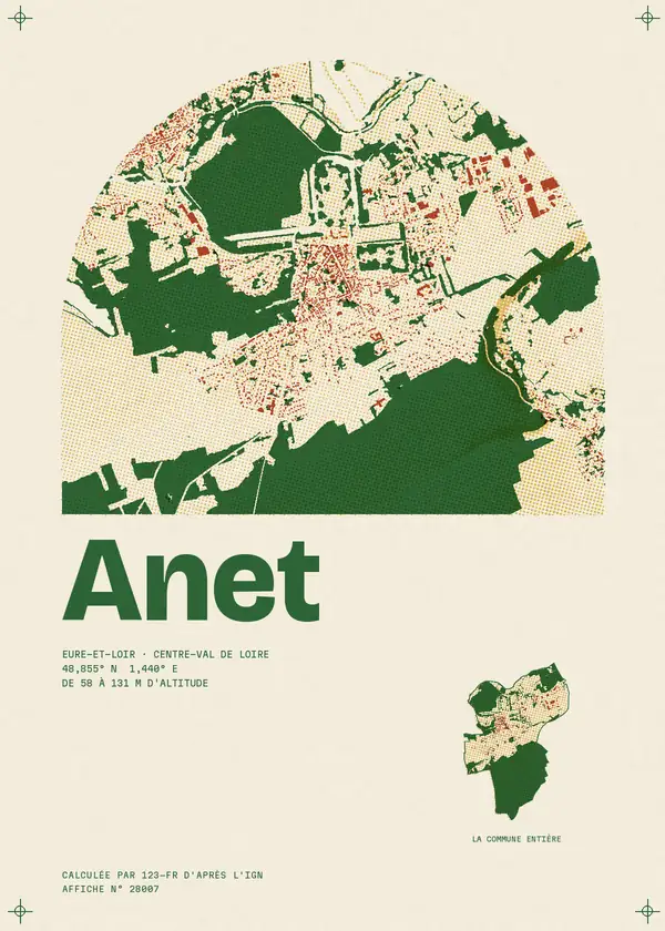 Affiche de Anet, calculée par 123-fr d'après l'IGN