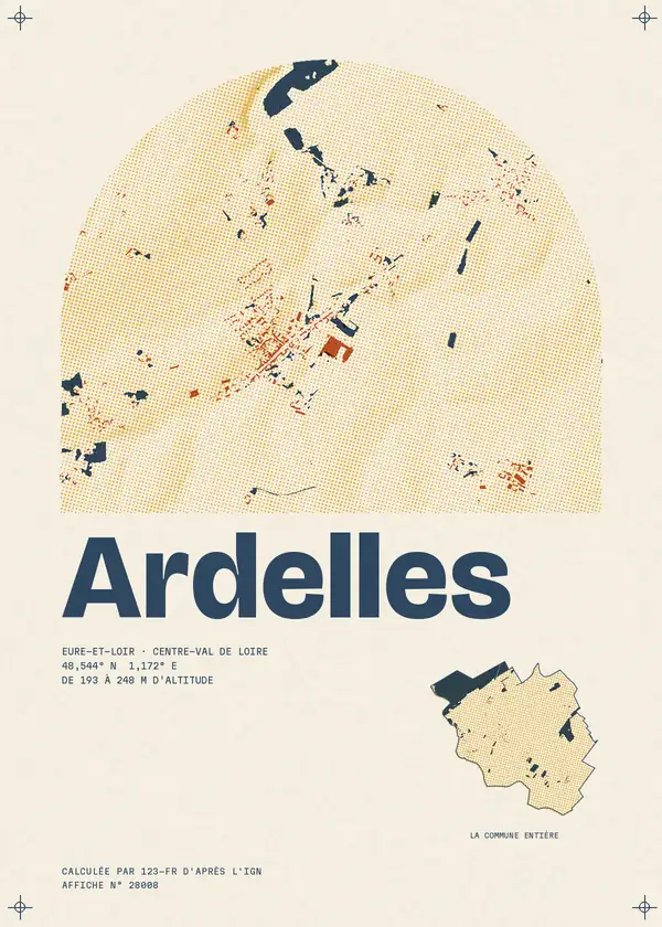 Affiche de Ardelles, calculée par 123-fr d'après l'IGN