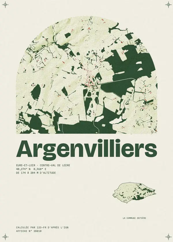 Affiche de Argenvilliers, calculée par 123-fr d'après l'IGN