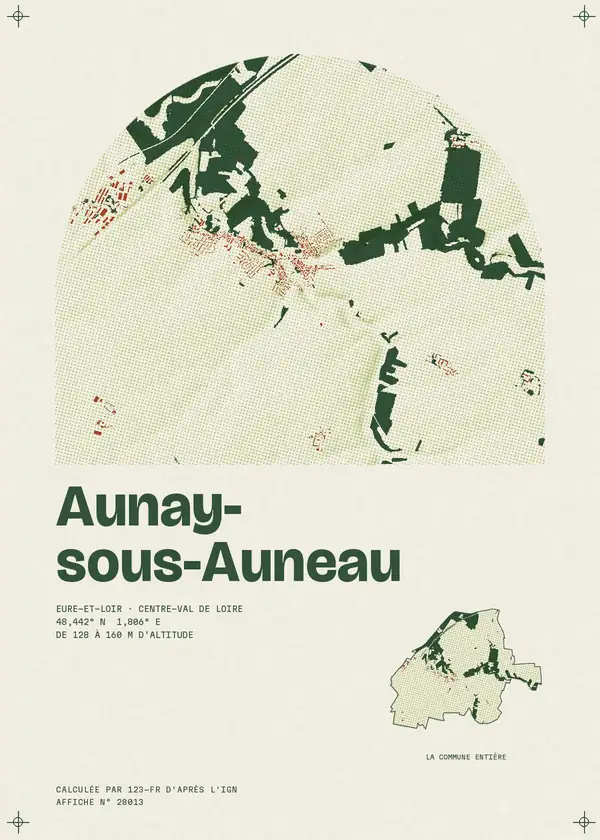 Affiche de Aunay-sous-Auneau, calculée par 123-fr d'après l'IGN