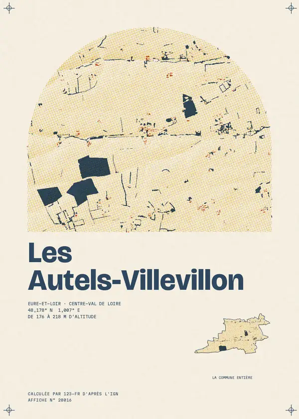 Affiche de Les Autels-Villevillon, calculée par 123-fr d'après l'IGN