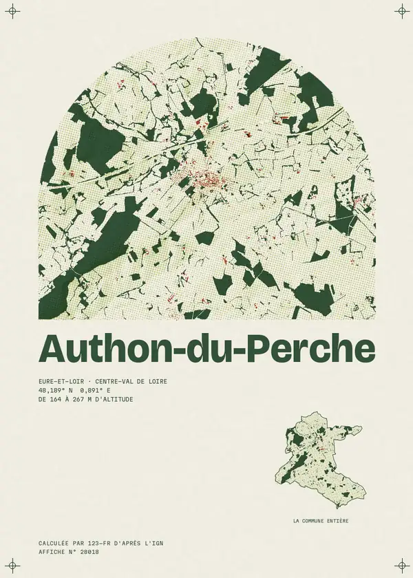 Affiche de Authon-du-Perche, calculée par 123-fr d'après l'IGN