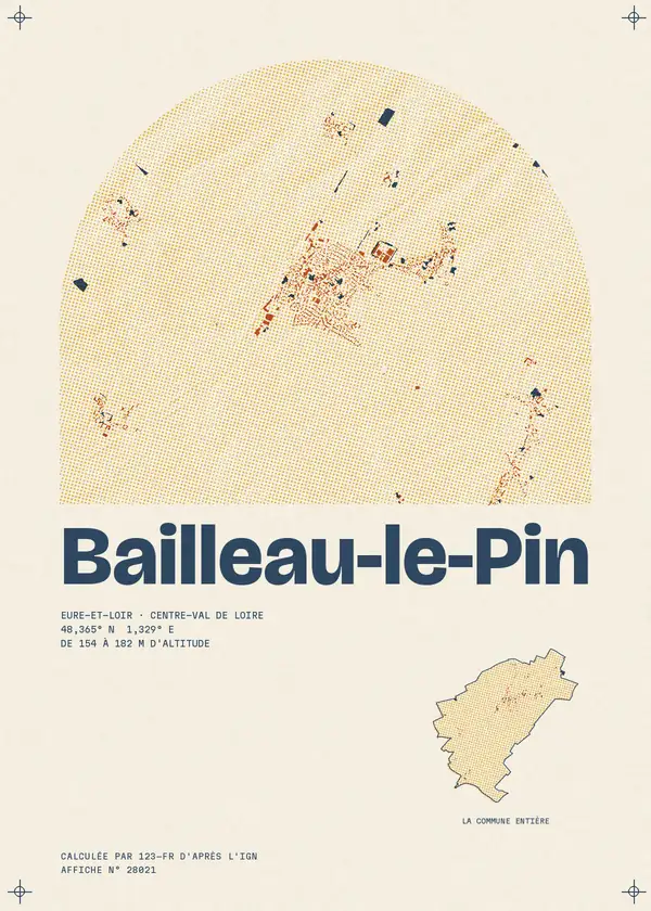 Affiche de Bailleau-le-Pin, calculée par 123-fr d'après l'IGN