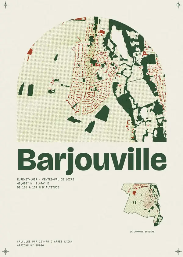 Affiche de Barjouville, calculée par 123-fr d'après l'IGN