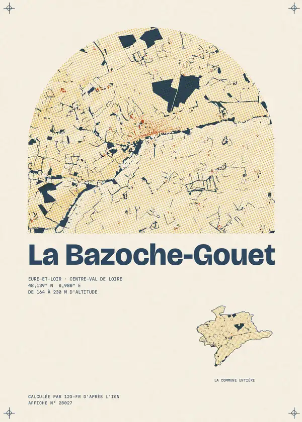 Affiche de La Bazoche-Gouet, calculée par 123-fr d'après l'IGN