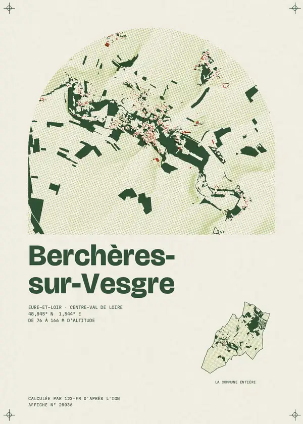 Affiche de Berchères-sur-Vesgre, calculée par 123-fr d'après l'IGN