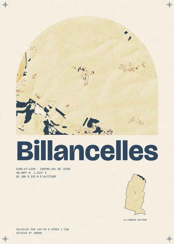 Affiche de Billancelles, calculée par 123-fr d'après l'IGN