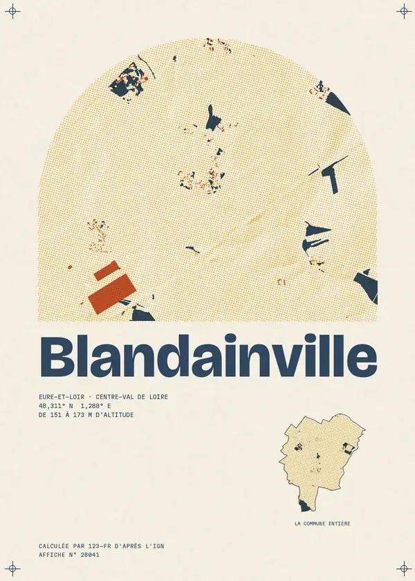 Affiche de Blandainville, calculée par 123-fr d'après l'IGN