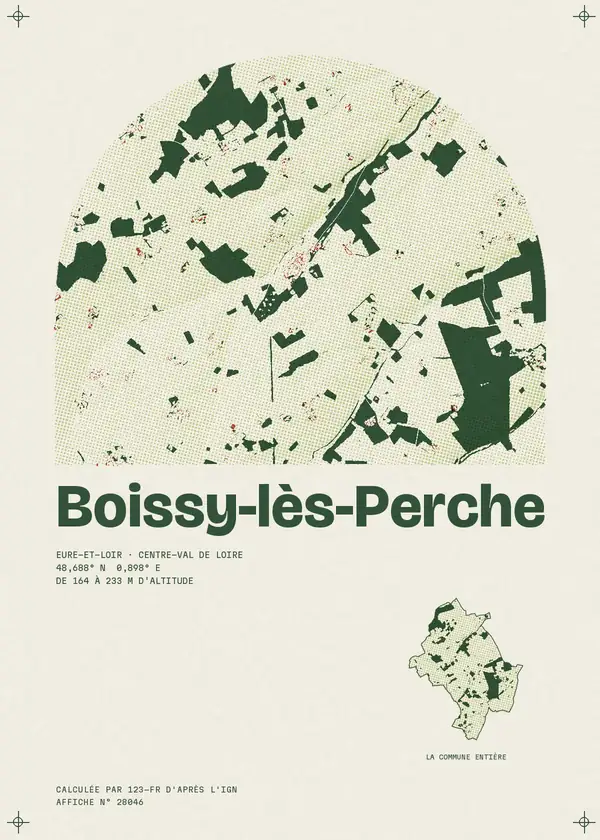 Affiche de Boissy-lès-Perche, calculée par 123-fr d'après l'IGN