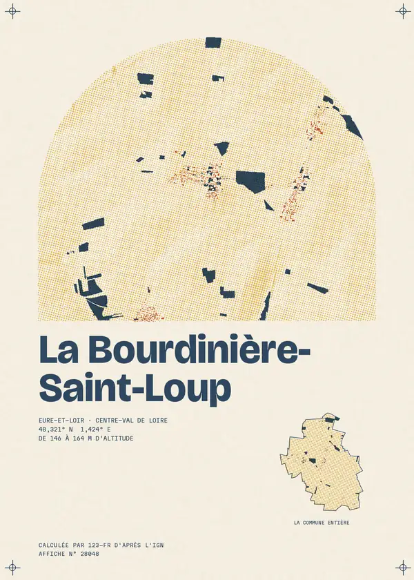 Affiche de La Bourdinière-Saint-Loup, calculée par 123-fr d'après l'IGN