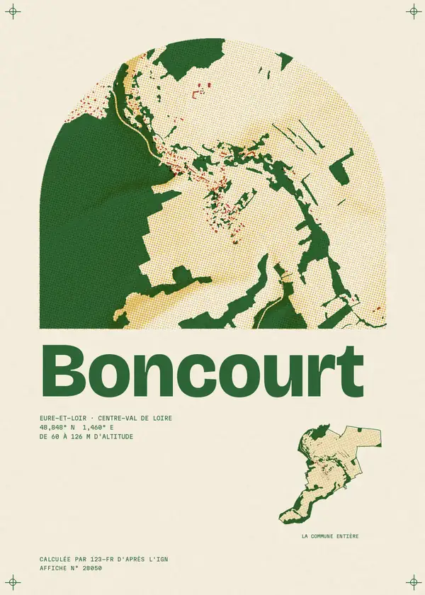 Affiche de Boncourt, calculée par 123-fr d'après l'IGN