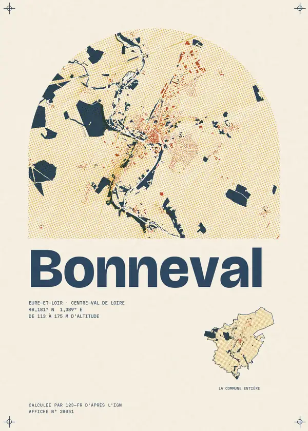 Affiche de Bonneval, calculée par 123-fr d'après l'IGN