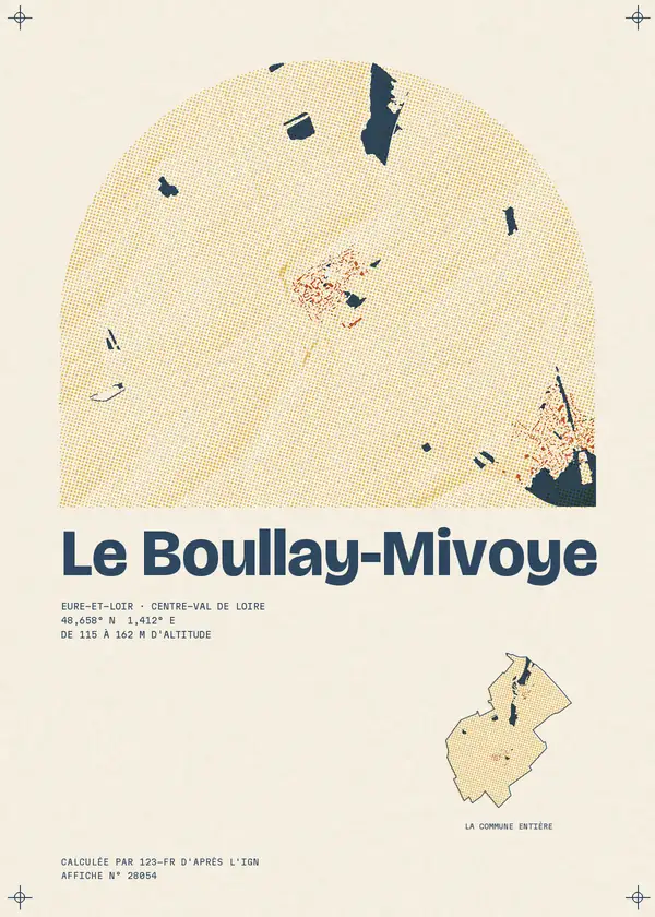 Affiche de Le Boullay-Mivoye, calculée par 123-fr d'après l'IGN