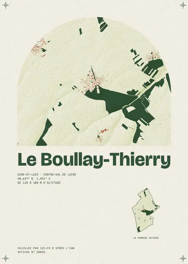 Affiche de Le Boullay-Thierry, calculée par 123-fr d'après l'IGN
