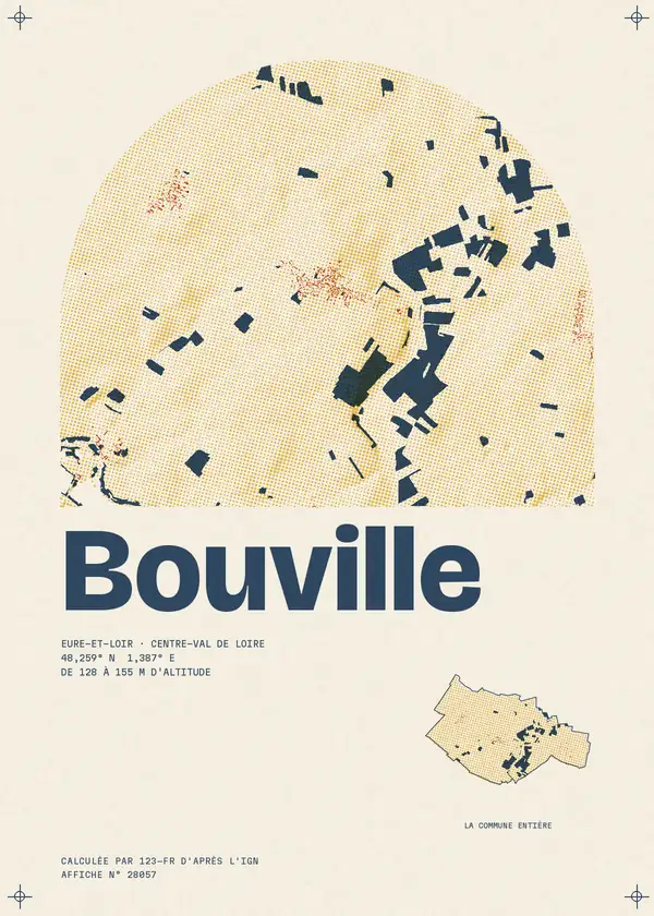 Affiche de Bouville, calculée par 123-fr d'après l'IGN
