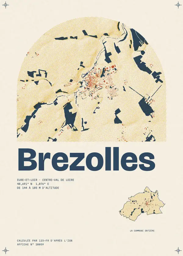 Affiche de Brezolles, calculée par 123-fr d'après l'IGN