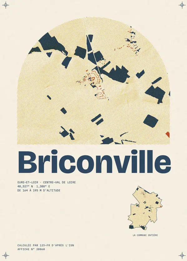 Affiche de Briconville, calculée par 123-fr d'après l'IGN