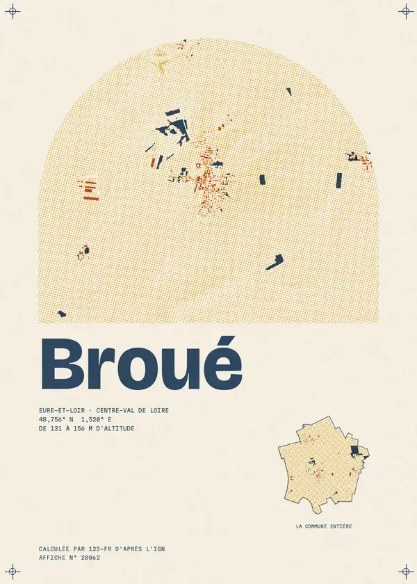Affiche de Broué, calculée par 123-fr d'après l'IGN