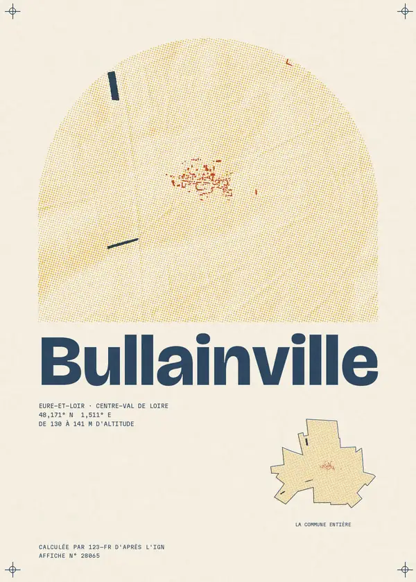 Affiche de Bullainville, calculée par 123-fr d'après l'IGN