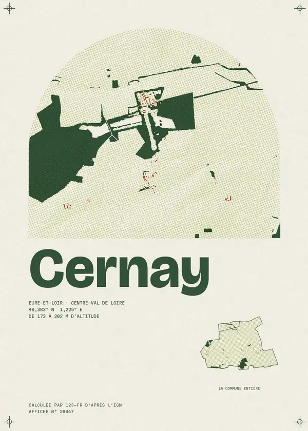 Affiche de Cernay, calculée par 123-fr d'après l'IGN