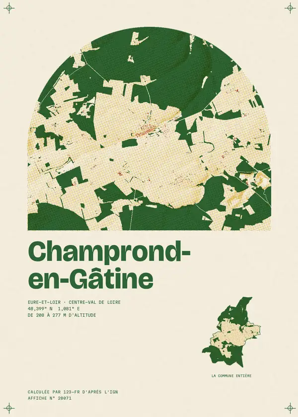 Affiche de Champrond-en-Gâtine, calculée par 123-fr d'après l'IGN