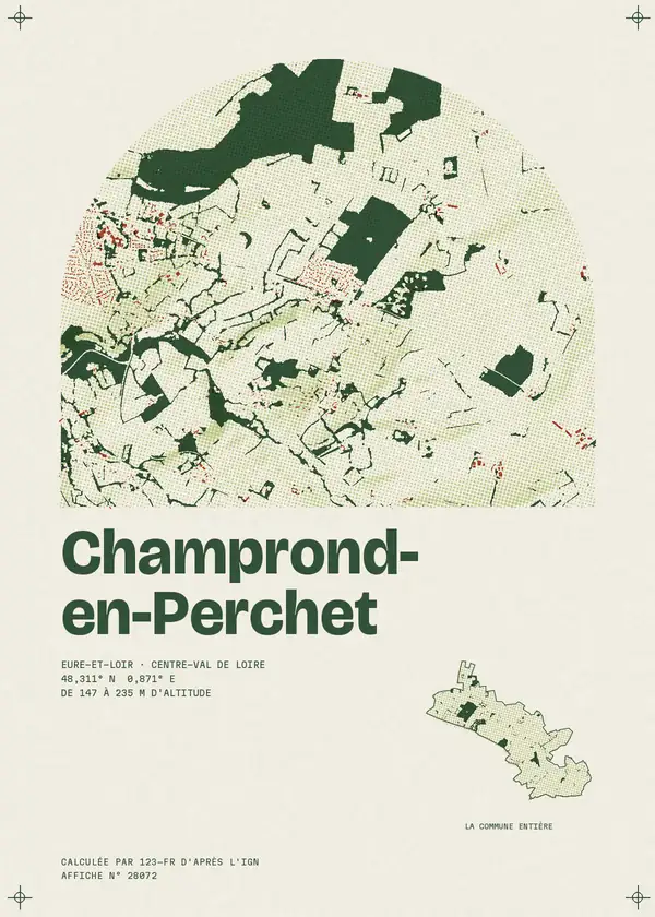 Affiche de Champrond-en-Perchet, calculée par 123-fr d'après l'IGN