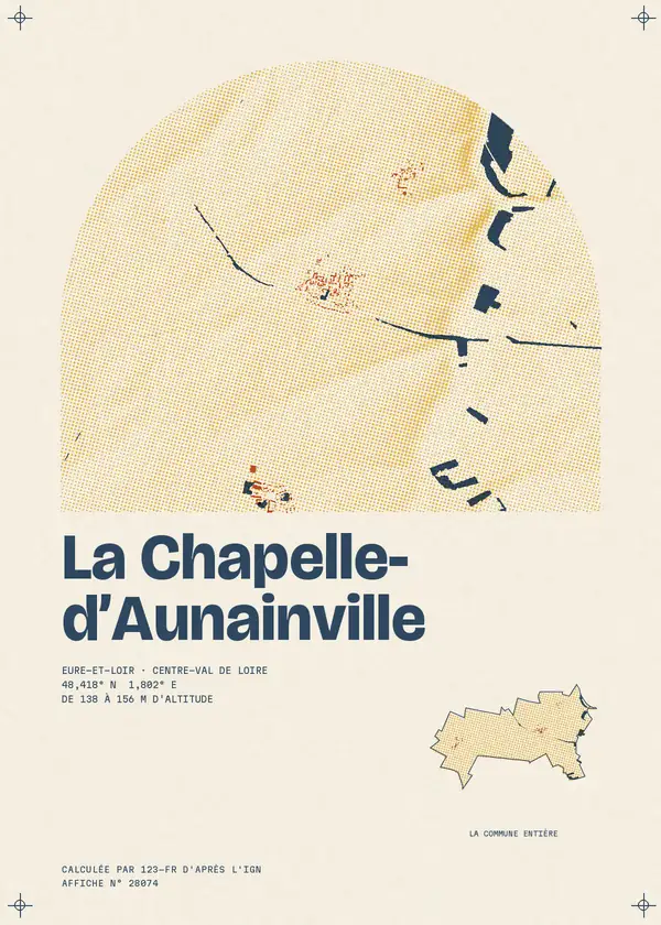 Affiche de La Chapelle-d'Aunainville, calculée par 123-fr d'après l'IGN