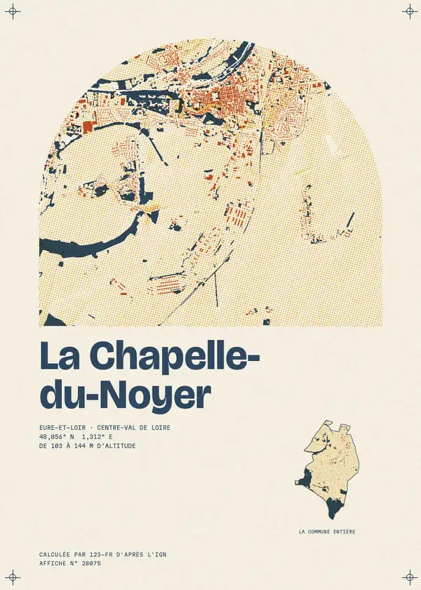 Affiche de La Chapelle-du-Noyer, calculée par 123-fr d'après l'IGN