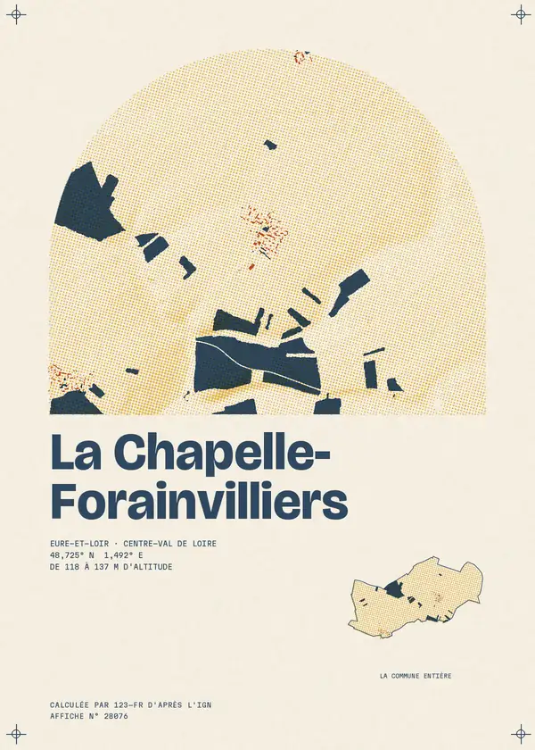 Affiche de La Chapelle-Forainvilliers, calculée par 123-fr d'après l'IGN