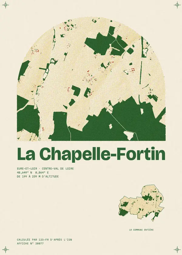 Affiche de La Chapelle-Fortin, calculée par 123-fr d'après l'IGN