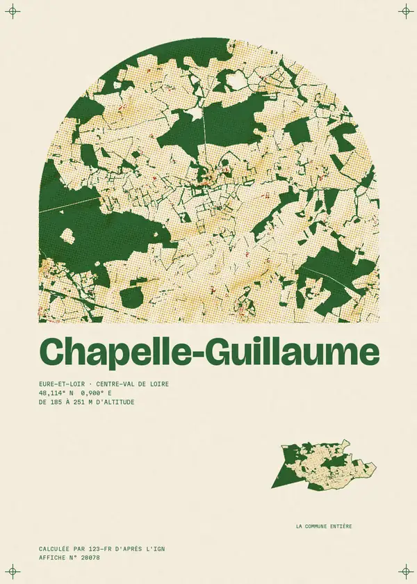 Affiche de Chapelle-Guillaume, calculée par 123-fr d'après l'IGN