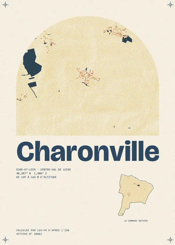 Affiche de Charonville, calculée par 123-fr d'après l'IGN