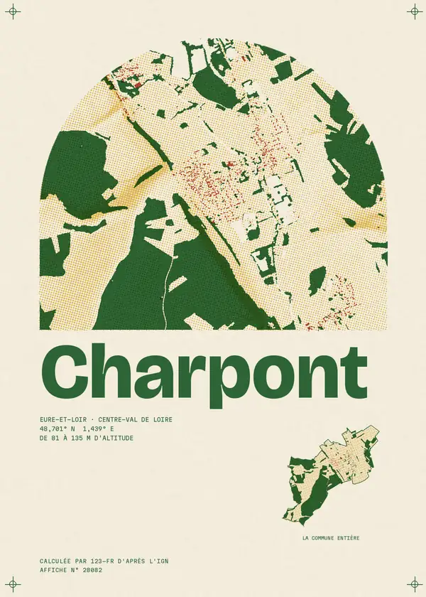 Affiche de Charpont, calculée par 123-fr d'après l'IGN
