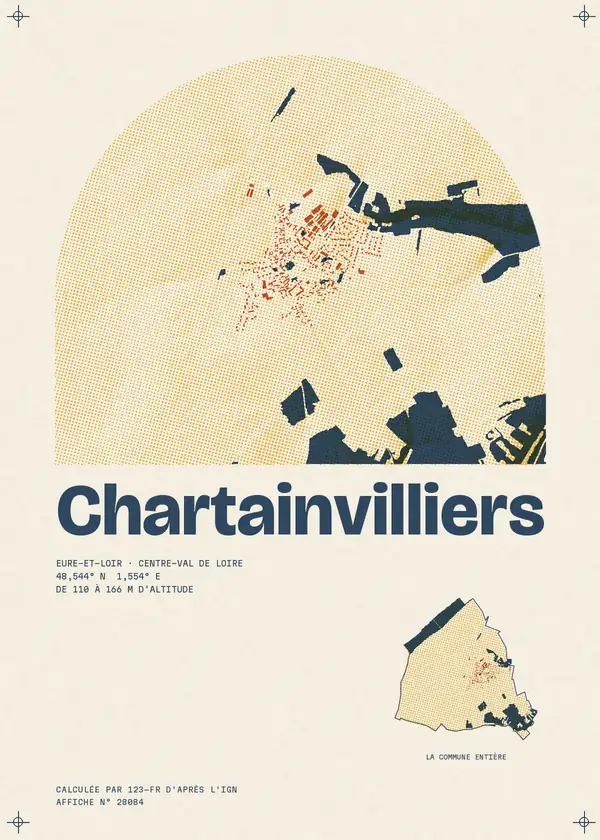 Affiche de Chartainvilliers, calculée par 123-fr d'après l'IGN