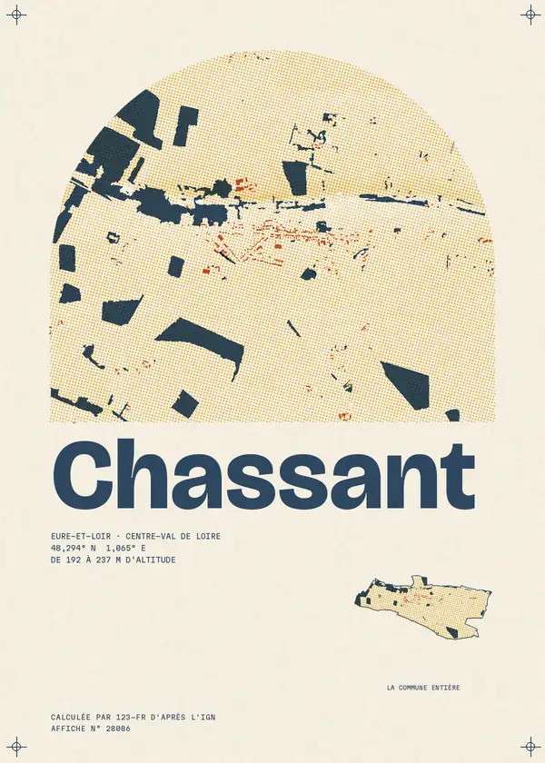 Affiche de Chassant, calculée par 123-fr d'après l'IGN