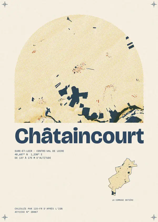 Affiche de Châtaincourt, calculée par 123-fr d'après l'IGN