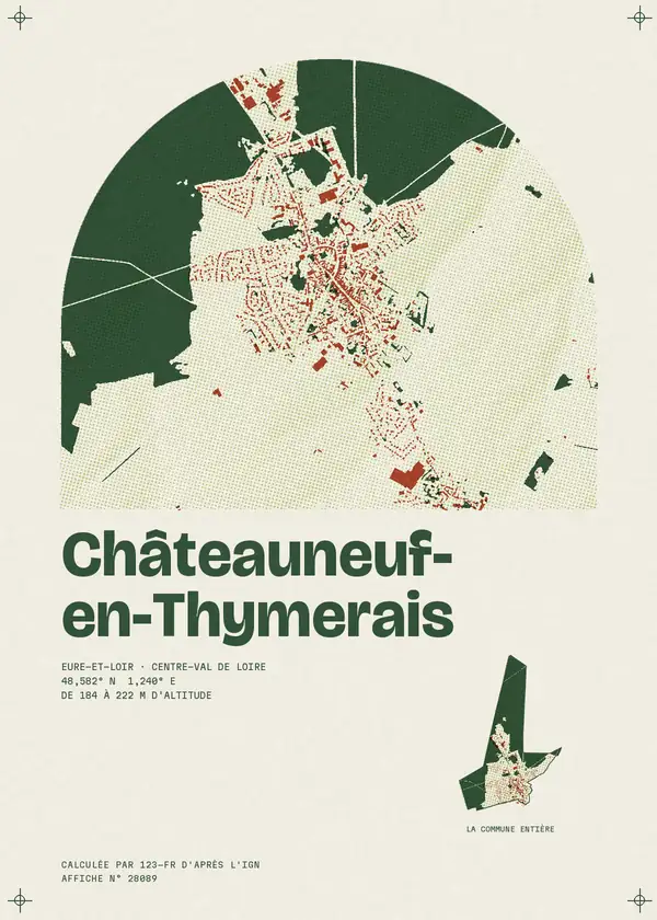 Affiche de Châteauneuf-en-Thymerais, calculée par 123-fr d'après l'IGN