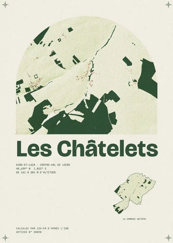 Affiche de Les Châtelets, calculée par 123-fr d'après l'IGN