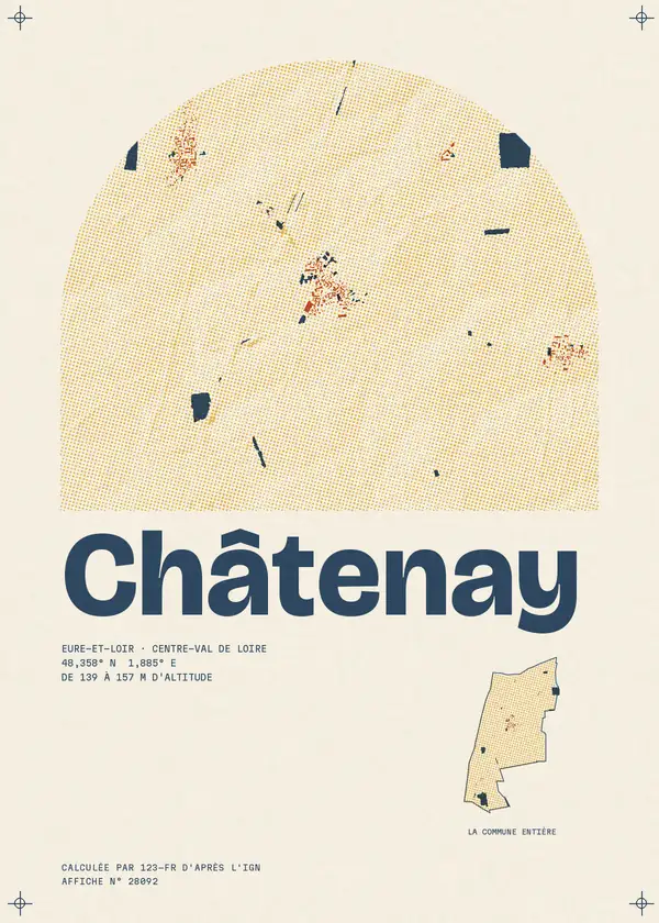 Affiche de Châtenay, calculée par 123-fr d'après l'IGN