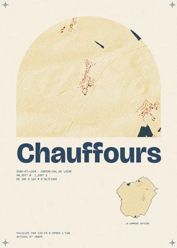 Affiche de Chauffours, calculée par 123-fr d'après l'IGN
