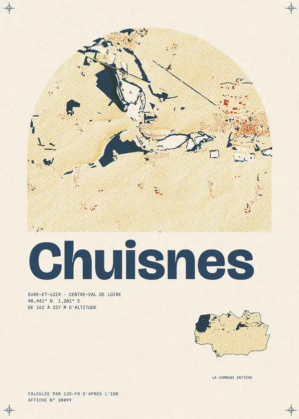 Affiche de Chuisnes, calculée par 123-fr d'après l'IGN
