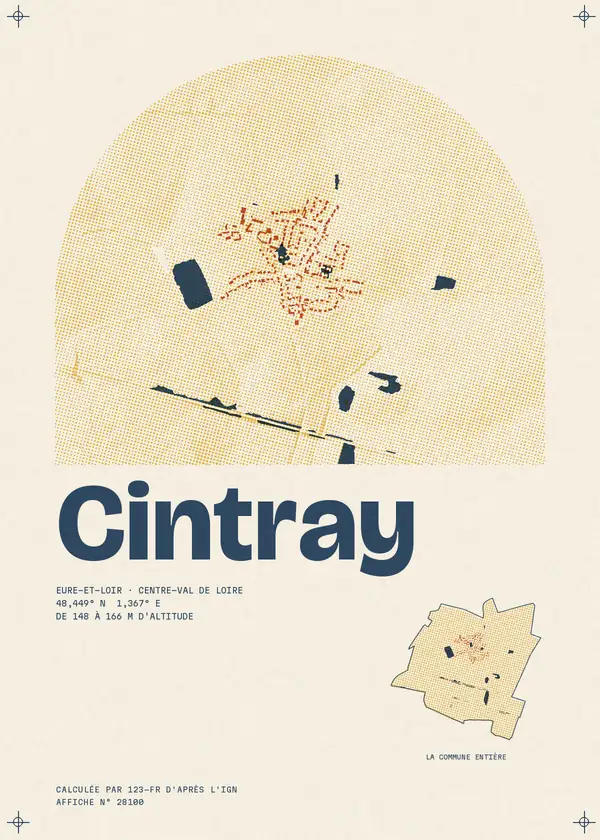 Affiche de Cintray, calculée par 123-fr d'après l'IGN