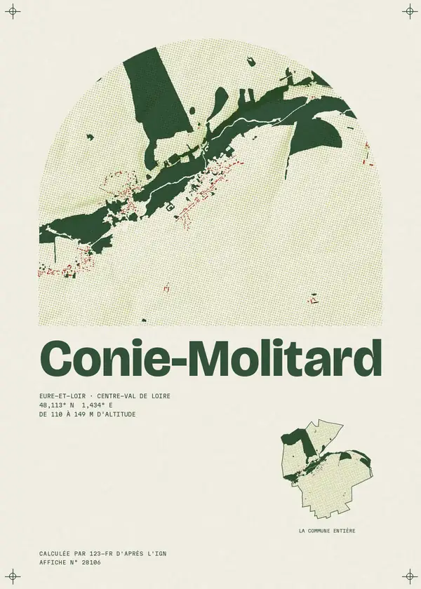 Affiche de Conie-Molitard, calculée par 123-fr d'après l'IGN