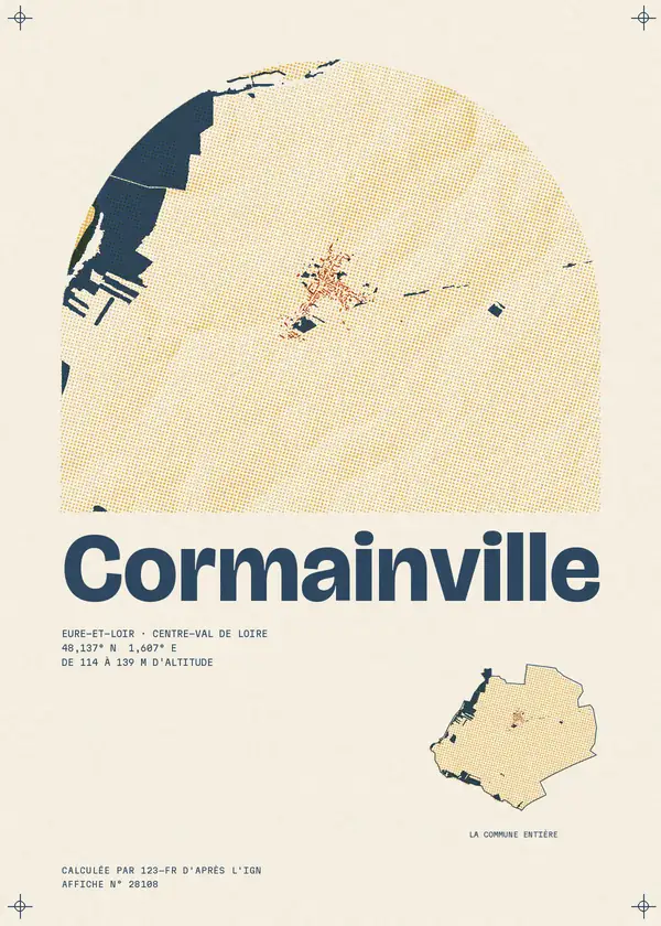 Affiche de Cormainville, calculée par 123-fr d'après l'IGN