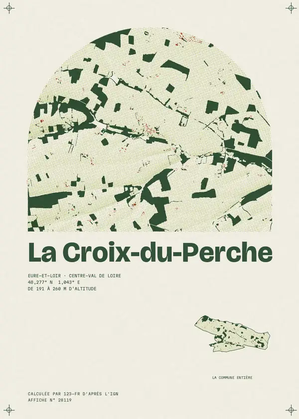 Affiche de La Croix-du-Perche, calculée par 123-fr d'après l'IGN